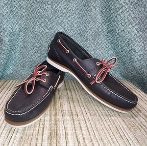 Timberland, leather boat shoe, dark blue, men's size 9 us